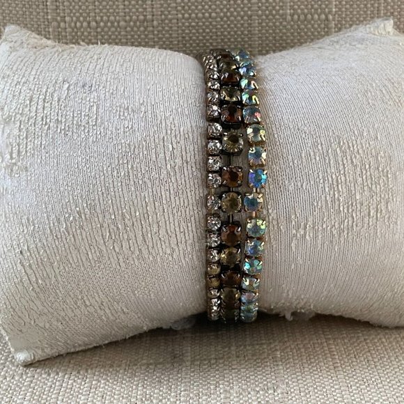 Women Bracelet Set of 3 Bracelet Fashion Jewelry Crytals Accent Stretched Jewelr - Picture 12 of 12